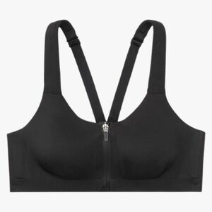 Victoria Sport Solid Black Knockout High Impact Front Close Sports Bra S…